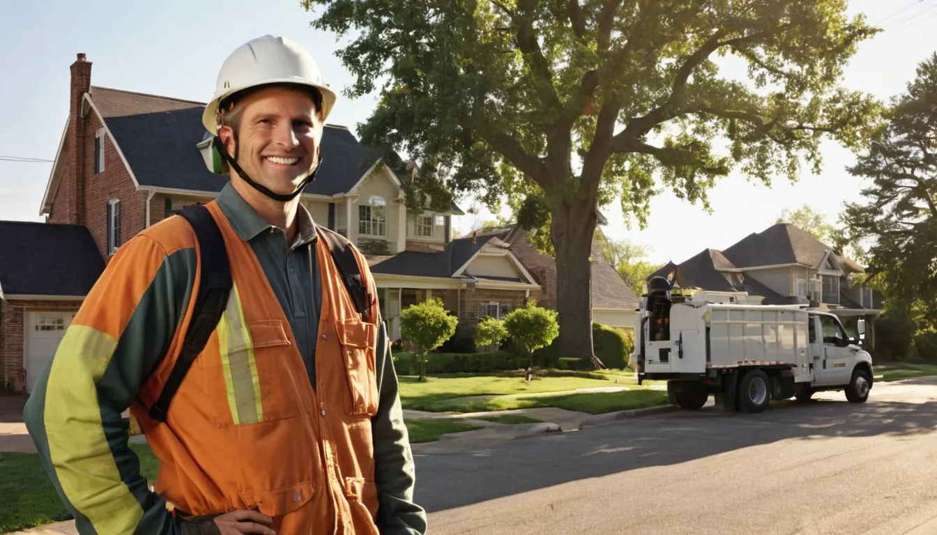 A tree removal crew at work in a Pasadena neighborhood